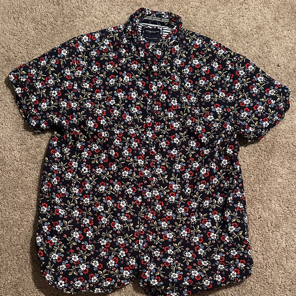 Denim & Flower Black Floral Men's Shirt